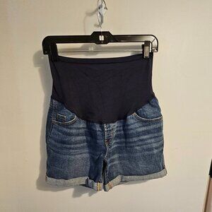 Old Navy Maternity Full Panel Boyfriend Style Denim Shorts Womens Size 10